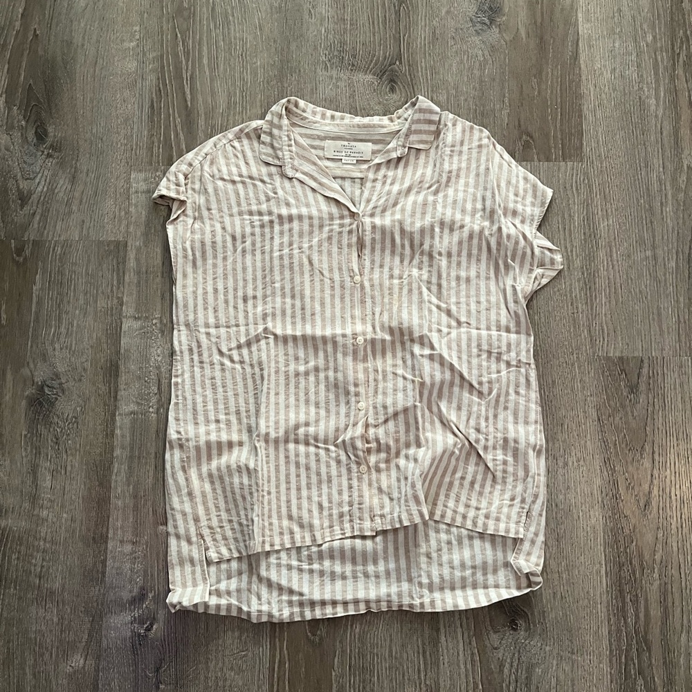 TROVATA BIRDS OF PARADIS Della Shirt In beige stripe